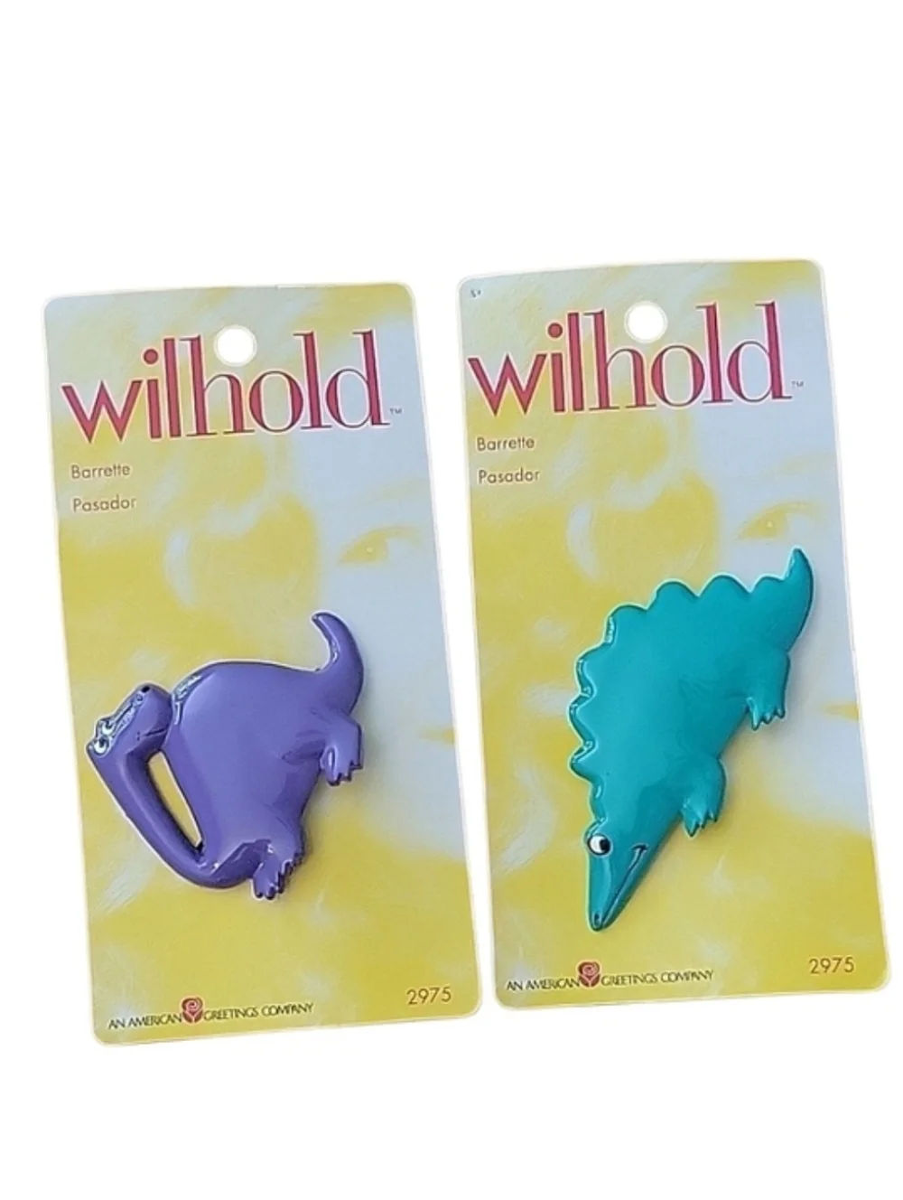 NWT Vintage Dinosaur Barrette Lot Wilhold Retro 80's 90's Rad Kawaii Hair Clips
